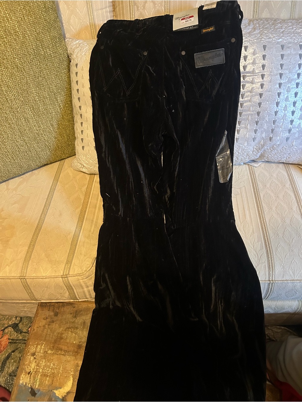 Wrangler Black Velvet Bootcut Flare Pants